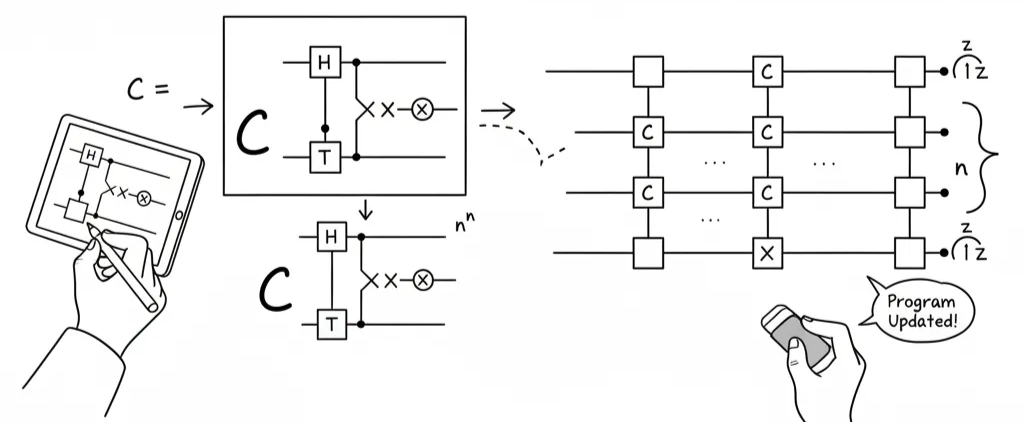 Circuit scenario: sketch-based quantum circuit notation. Illustration generated by NanoBanana from Google Gemini.